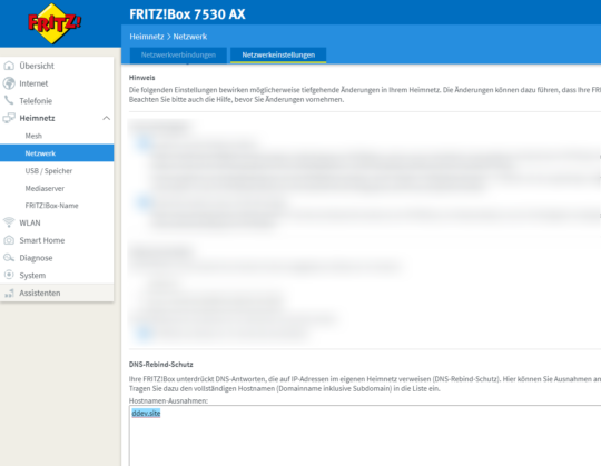 FritzBox Einstellungen